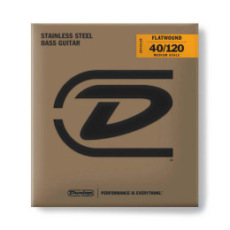 Dunlop DBFS40120M Flatwound Stainless Steel Medium Scale Струны для 5-струнной бас гитары