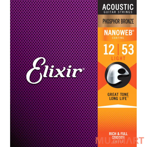Elixir 16052 NanoWeb Cтруны для акустической гитары