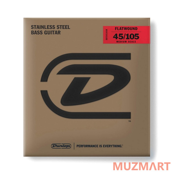Dunlop DBFS45105M Flatwound Medium Scale Комплект струн для бас-гитары