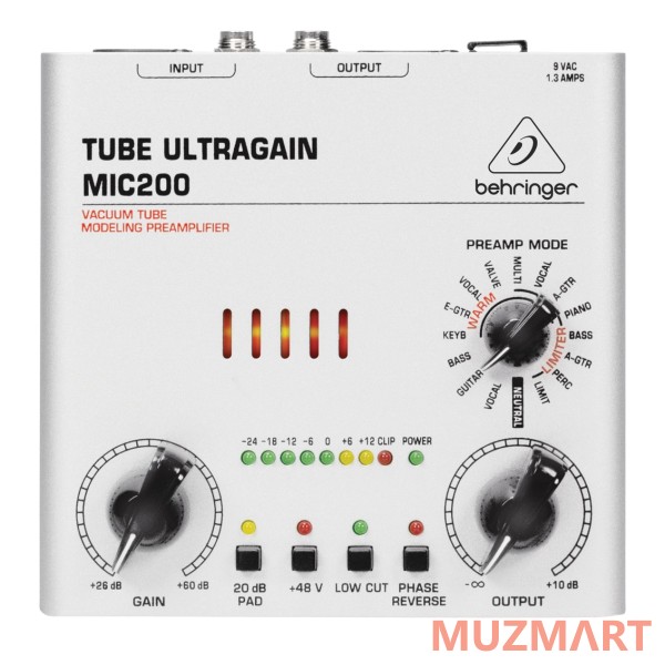 Behringer Tube Ultragain MIC200 Ламповый микрофонный линейный предусилитель с лимитером