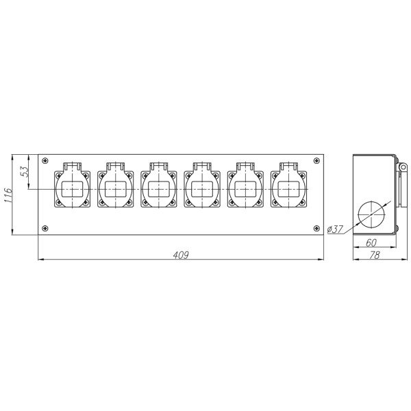 ТТС KPC-6-6R Коробка розеточная