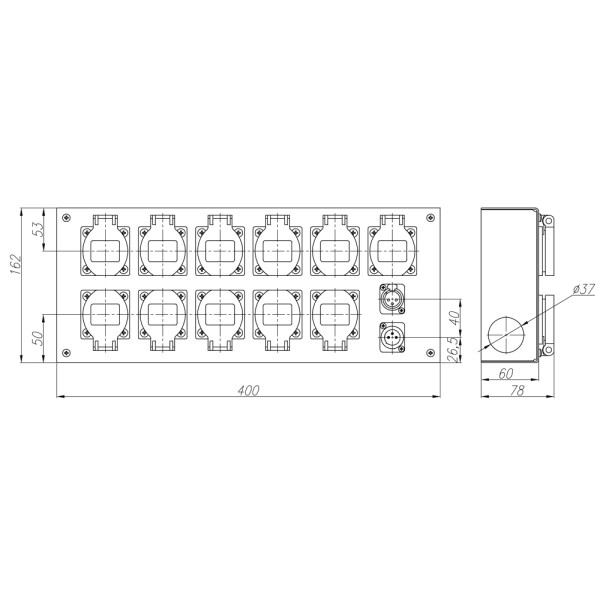 ТТС KPC-12D-11R-1F3-1M3 Коробка розеточная