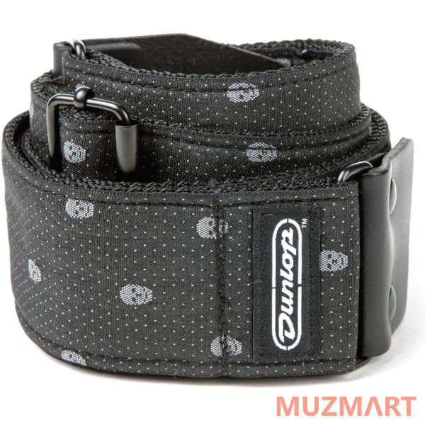 Dunlop D67-07 Гитарный ремень JACQUARD GREY SKULL
