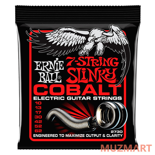 Ernie Ball P02730 Cobalt Slinky Комплект струн для 7-струнной электрогитары