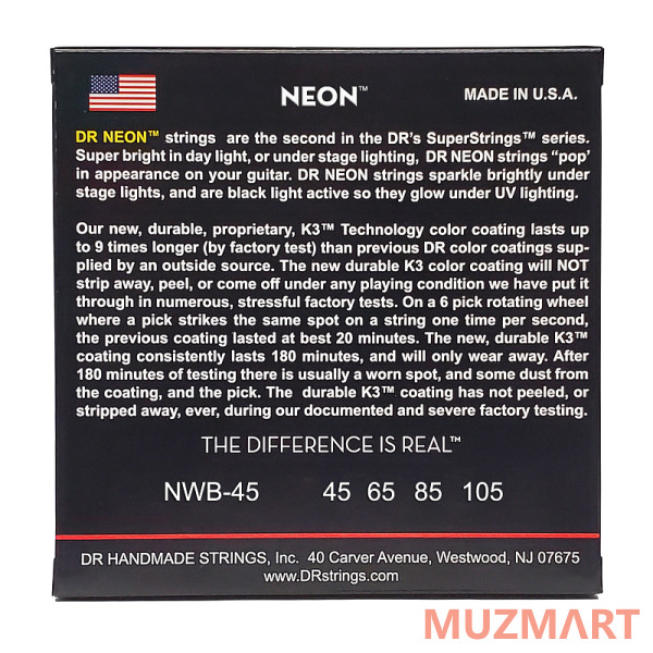 DR NWB-45 HI-DEF NEON Струны для бас-гитары
