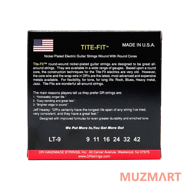 DR LT-9 TITE-FIT Струны для электрогитары