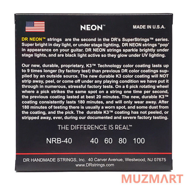 DR NRB-40 Струны для 4-струнной бас-гитары