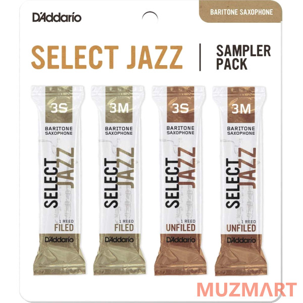 Rico DSJ-L3S Select Jazz Набор тростей для саксофона баритон, 3S-3M, 4шт