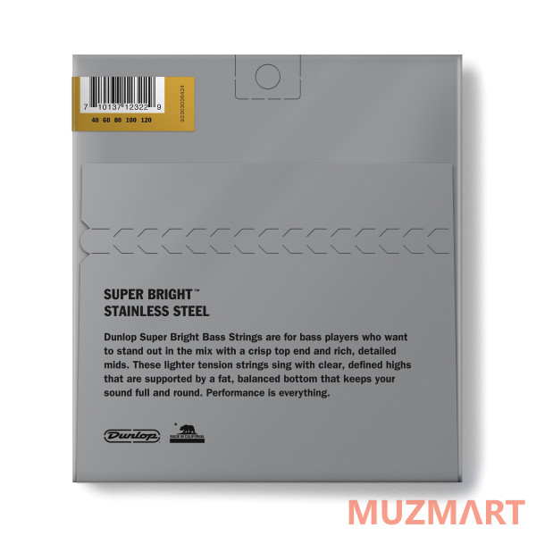 Dunlop DBSBS40120M Super Bright Комплект струн для 5-стр бас-гитары