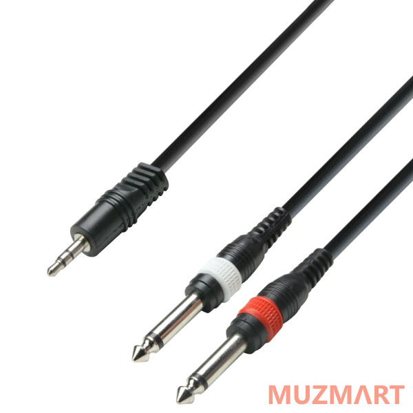Adam Hall K3 YWPP 0600 Аудиокабель 3,5 Jack stereo-2 x 6,3 Jack mono, 6 метров
