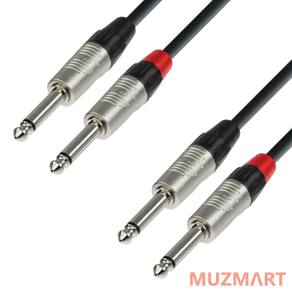 Adam Hall K4 TPP 0090 Аудиокабель 2 x 6,3 Jack mono-2 x 6,3 Jack mono