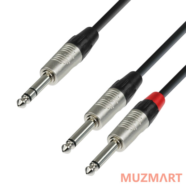Adam Hall K4 YVPP 0300 Аудиокабель 6,3 Jack stereo-2 x 6,3 Jack mono
