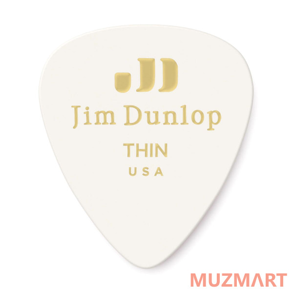 Dunlop 483P01TH Celluloid White Thin 12Pack Медиаторы