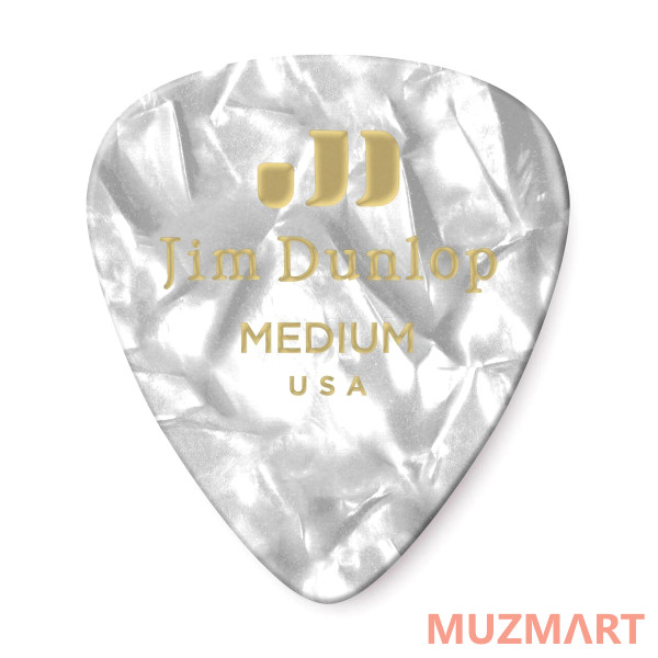 Dunlop 483P04MD Celluloid White Pearloid Medium 12Pack Медиаторы, 12 шт