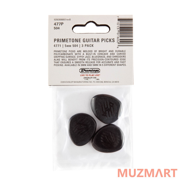 Dunlop 477P504 Primetone Classic Round Tip 3Pack Медиаторы 3 шт