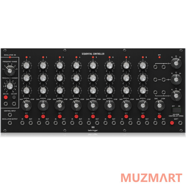 Behringer 960 SEQUENTIAL CONTROLLER модуль синтезатора: аналоговый 8-шаговый севенсор с 3 параметрами CV для каждого шага, формат Eurorack