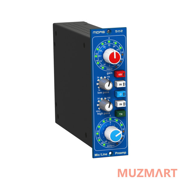 Midas MICROPHONE PREAMPLIFIER 502 V2 Микрофонный предусилитель с классическими фильтрами MIDAS XL4