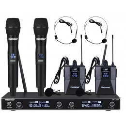 FREEBOSS FB-U400H2 BandA Радиосистема с двумя ручными микрофонами и двумя головными микрофонами