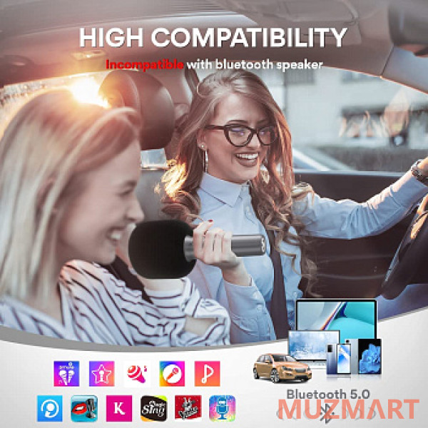 Maono MKP100 (gray) Караоке микрофон с bluetooth