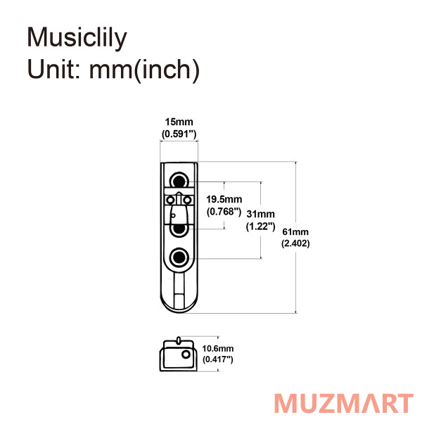 Musiclily MX1844BK Бридж мультимензурный для бас-гитары, черный