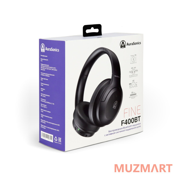 AuraSonics FINE F400BT ANC наушники c Bluetooth V5.3
