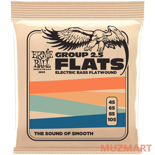 Ernie Ball 2805 Flatwound Group 2.5 45-105 Струны для бас-гитары