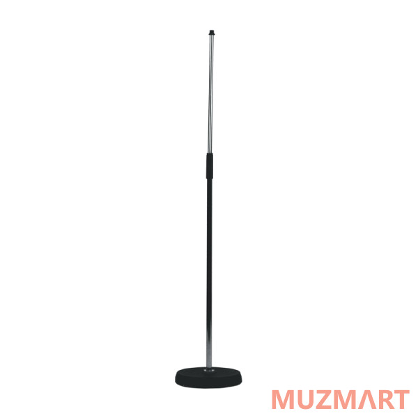 ECO MS014 Black Прямая микрофонная стойка с чугунным основанием с резиновым антивибрационным кольцом