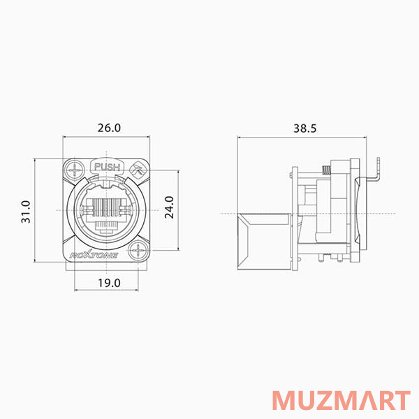 Roxtone RE8FD5 Разъем RJ45 панельный