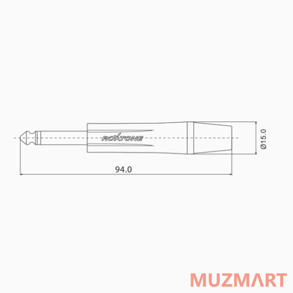 Roxtone PJ2X-BG-PURE Разъем jack 1/4" моно под кабель с функцией бесшумного отключения