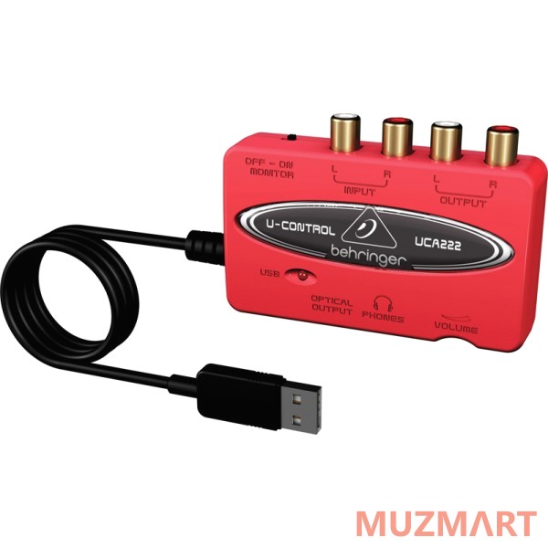 Behringer UCA 222 Внешний интерфейс USB для записи и воспроизведения звука на компьютере (PC/MAC)