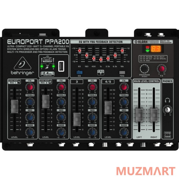 Behringer PPA200 5-канальная портативная система звукоусиления