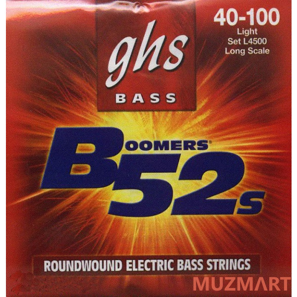 GHS STRINGS L4500 BOOMER 52S Струн для бас-гитары, 040-100