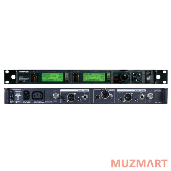 Shure UR4D+ J5E Двухканальный приемник радиосистемы UHF-R