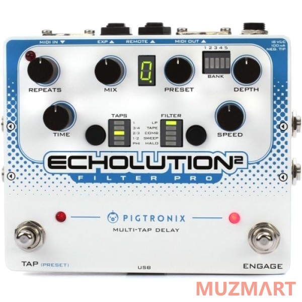 Pigtronix E2F Echolution 2 Filter Pro Delay Педаль дилэй