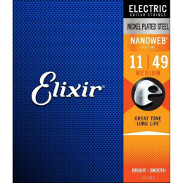 Elixir 12102 ANTI-RUST Nanoweb Medium Струны для электрогитары