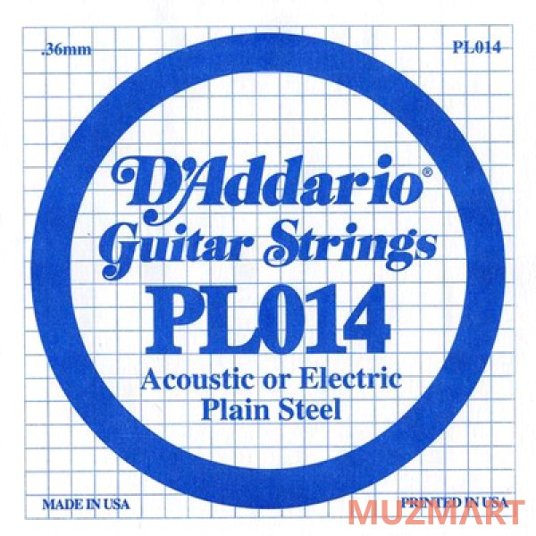 D'Addario PL014 Одиночная струна для акустической и электрогитары