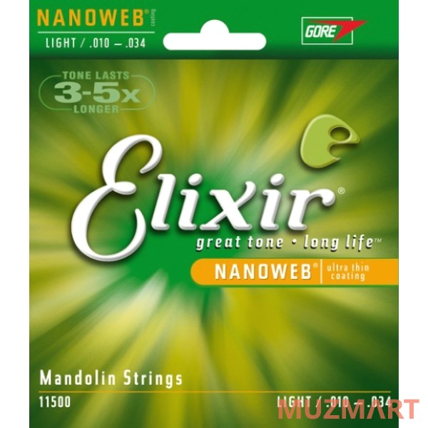 Elixir 11500 Nanoweb Light Струны для мандолины