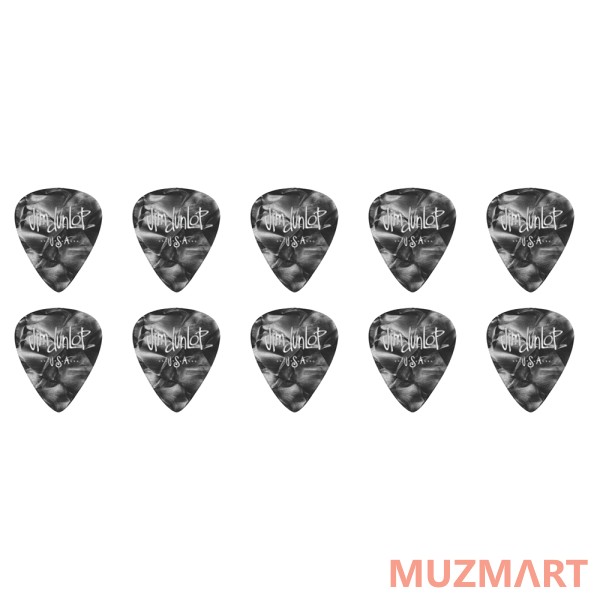 Dunlop 4830-02 Genuine Celluloid Black Perloid Набор медиаторов