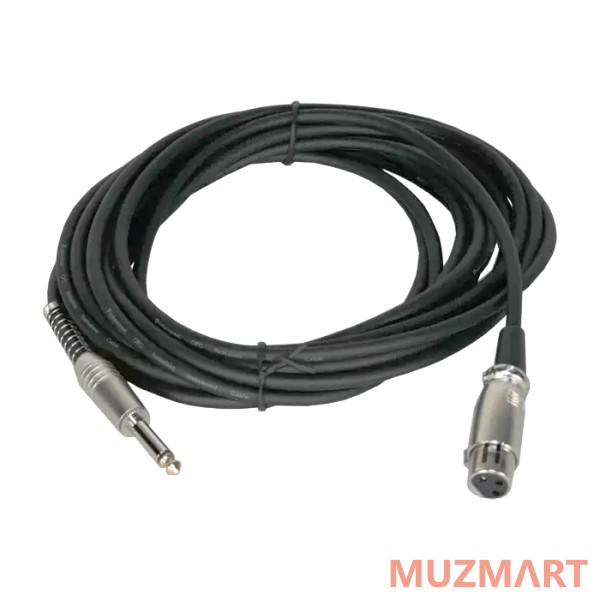 Invotone ACM1006BK Микрофонный кабель джек моно 6,3 <-> XLR3F (мама), 6 м