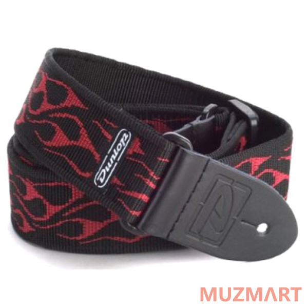 Dunlop D38-11RD Flambe Red 2" Ремень гитарный, жаккард
