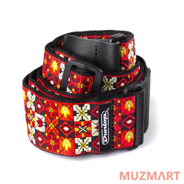 Dunlop D67-01RD Jacquard Winterland Red ремень гитарный, жаккард